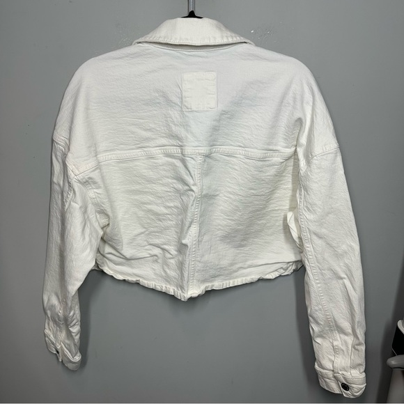 Abercrombie & Fitch White Button Up Front Pocket Denim Jacket - Picture 4 of 4